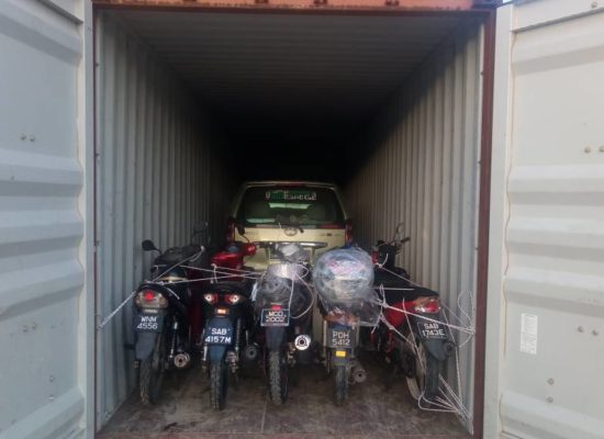 pos motor dengan kontena